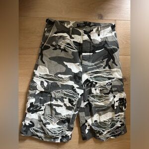 Balenciaga Trompe L’oeil Camo shorts